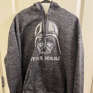 Star Wars Men's Two Kangaroo Pockets Long Sleeves Hoddie Star Wars(Gray)